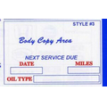 Personalized Static Cling Vehicle Service Record System - Style 3